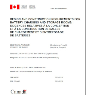 Ny kravstandard för batteriladdplatser och batteriförvaringsrum i Kanada 2020